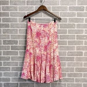 Kasper Pink and White Polka Dot‎ Design Midi Skirt Women’s Size 2P